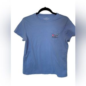 Vineyard Vines Girls T-Shirt Blue Whale Logo Medium